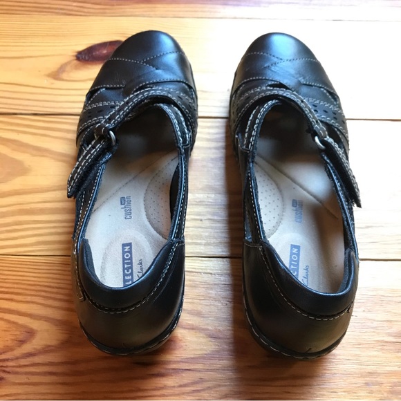 Clark’s Collection Black Leather Velcro Mary Janes, NWOT, 7.5 - Picture 6 of 14